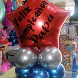 CENTRO DE MESA CON ESTRELLA METALIZADA