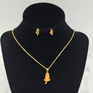 JUEGO ROSA DORADO EN ACERO