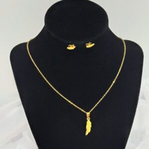 JUEGO HOJA DORADA EN ACERO