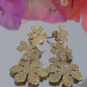 ARETES FLORES MARTILLADOS ACERO