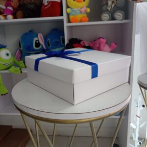 CAJA DE CARTON LISA CON MOÑO